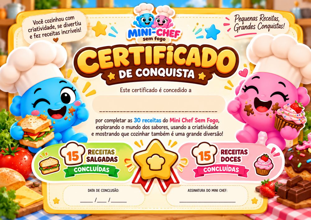 Certificado de conquista Mini Chef