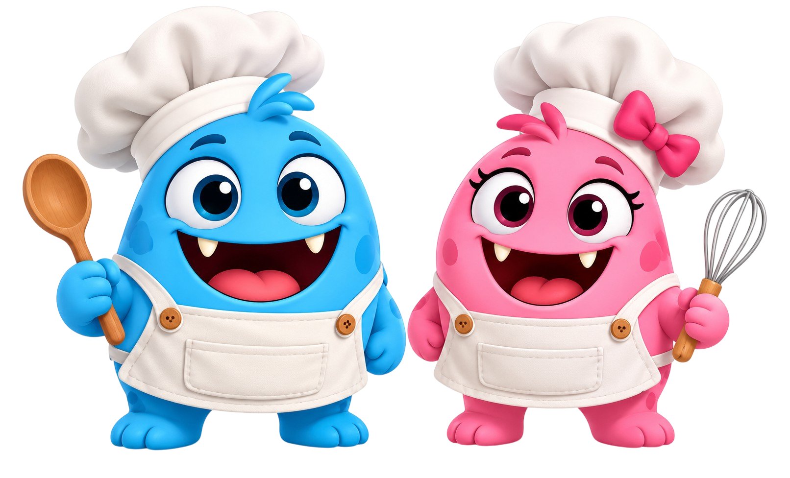 Foguinho e Docinha, os mascotes do MINI CHEF