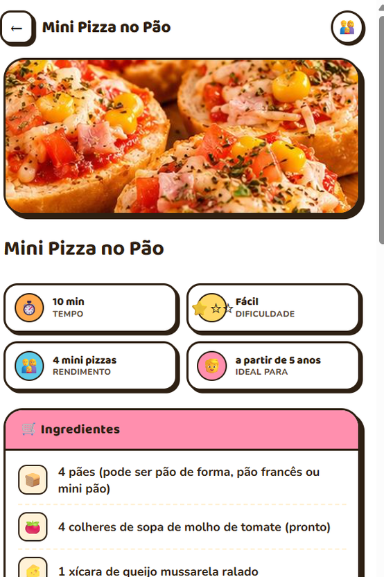 Receita salgada aberta, por dentro