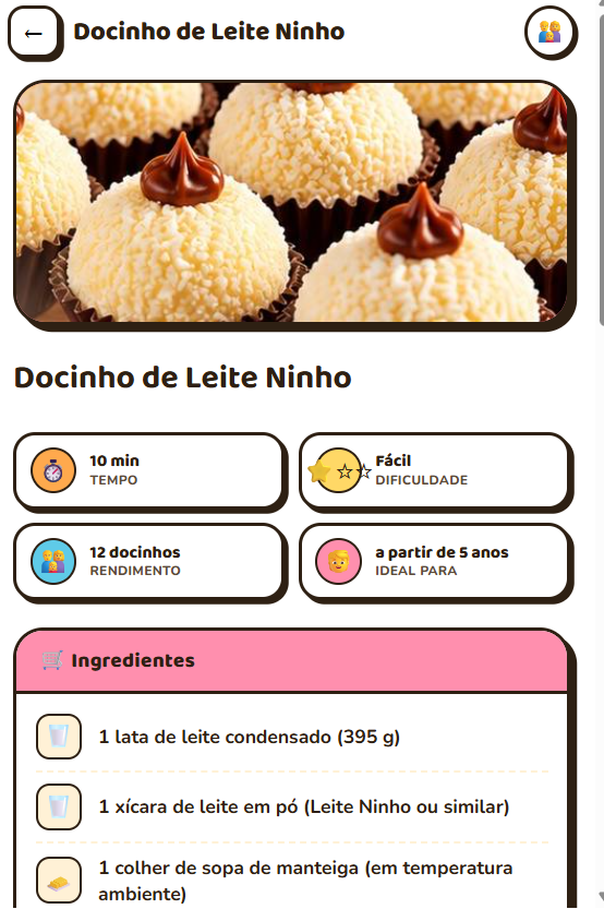Tela de receita com foto e passo a passo
